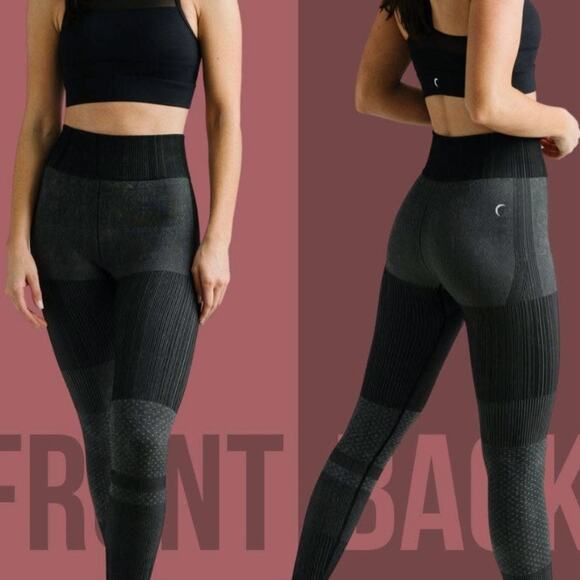 ZYIA ACTIVE Black Staccato Seamless Active Workout Gym Yoga Leggings Size Small - Picture 1 of 10